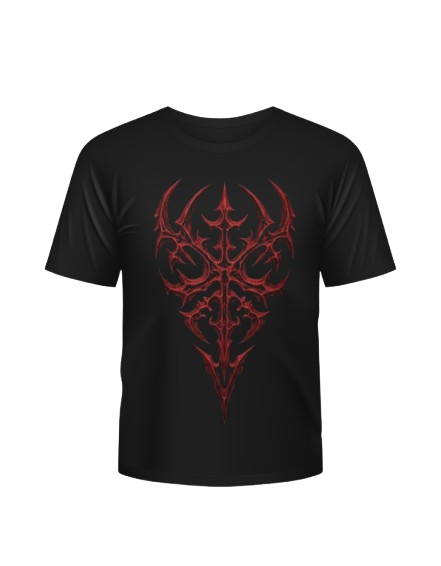 Red Strike Graphic Tee – Bold Red Print on Black Cotton Shirt for a Fearless Streetwear Statement